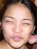 Asian slut yanks a dong till it explodes on her pretty face