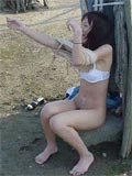 Sexy asian amateur naked outdoor then blowjob